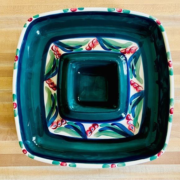 Gail Pittman Other - Gail Pittman Jade Juniper Chip and Dip Serving Tray Hand Painted EUC